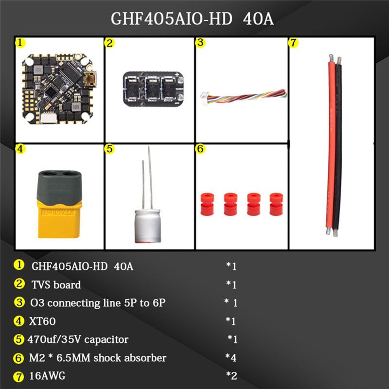 Drone Racing Flight Controller - ABTI-GHF405AIO-HD 40A AIO 플라이트 컨트롤러, F405,